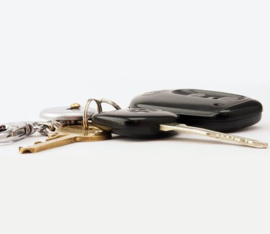 car keys on white background